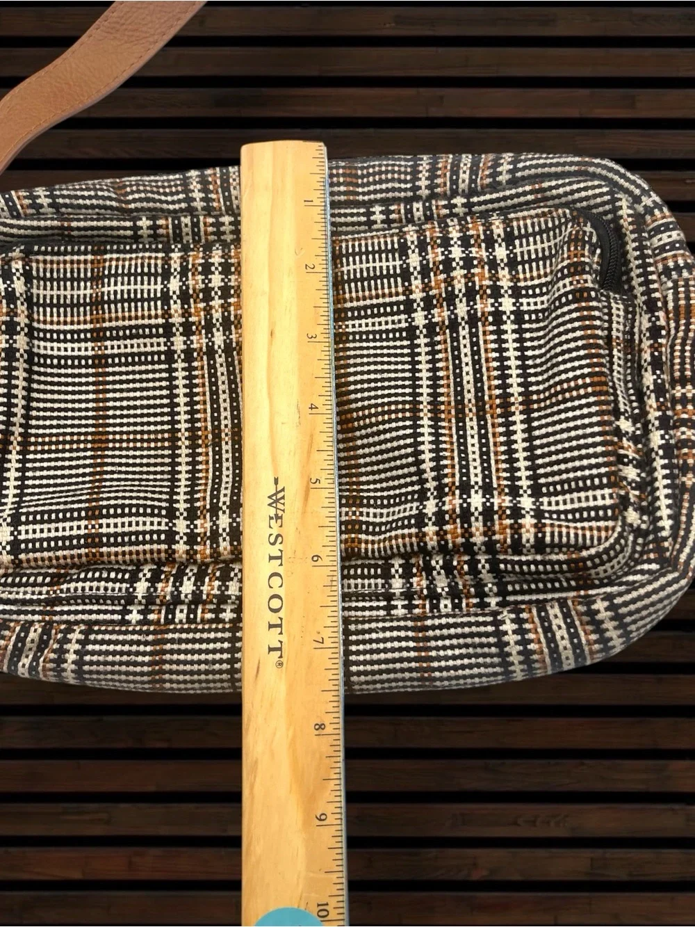 Thirty-One All Zipped Up Crossbody Bag Plaid About You Weave